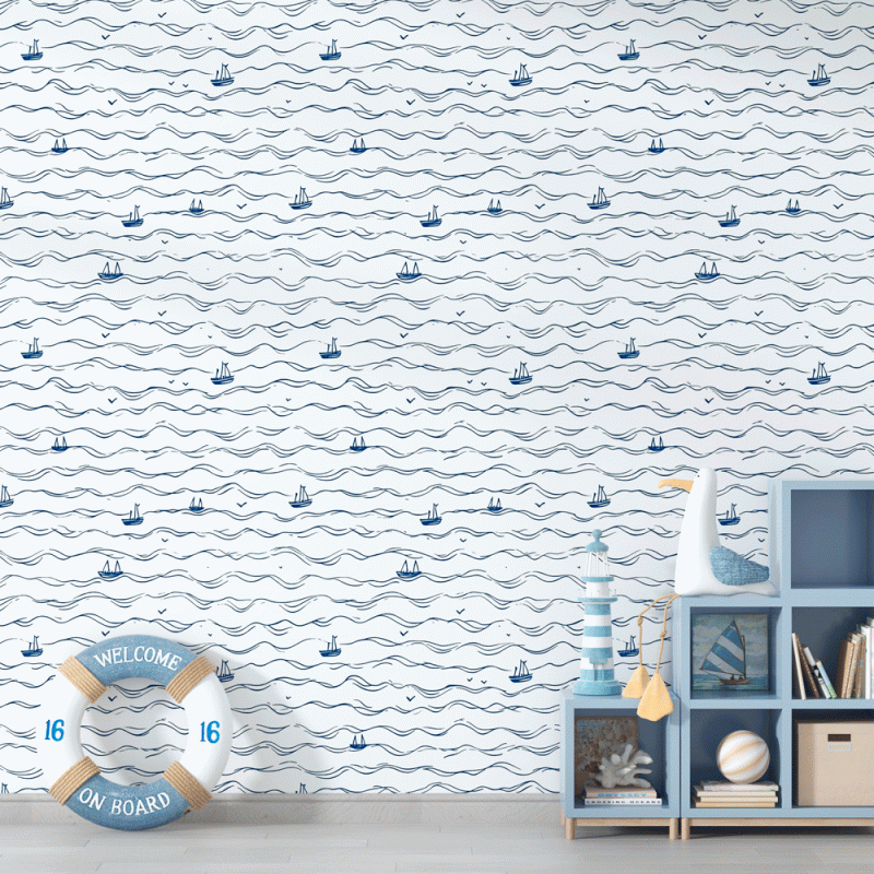 Papel Mural Olas y Veleros