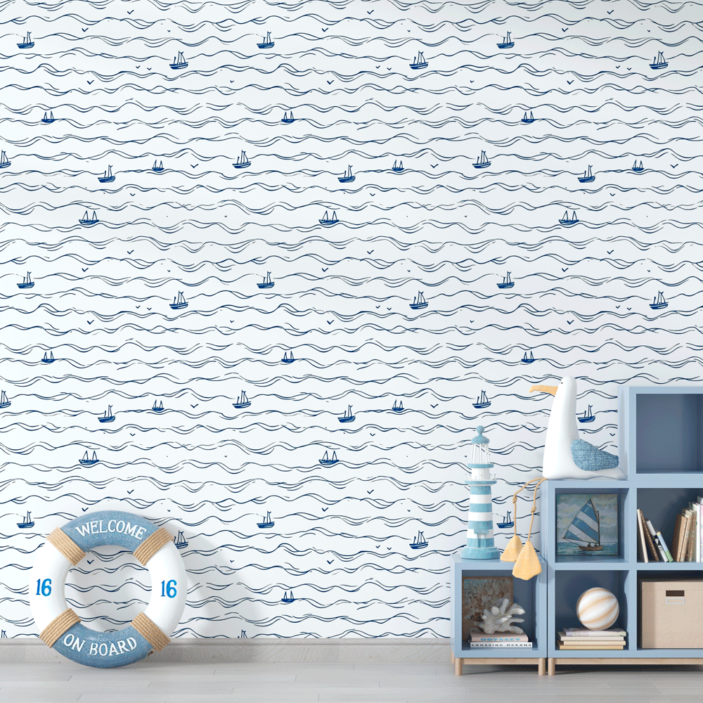 Papel Mural Olas y Veleros