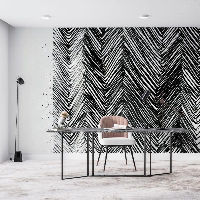 Papel Mural Rayas Negras en Movimiento