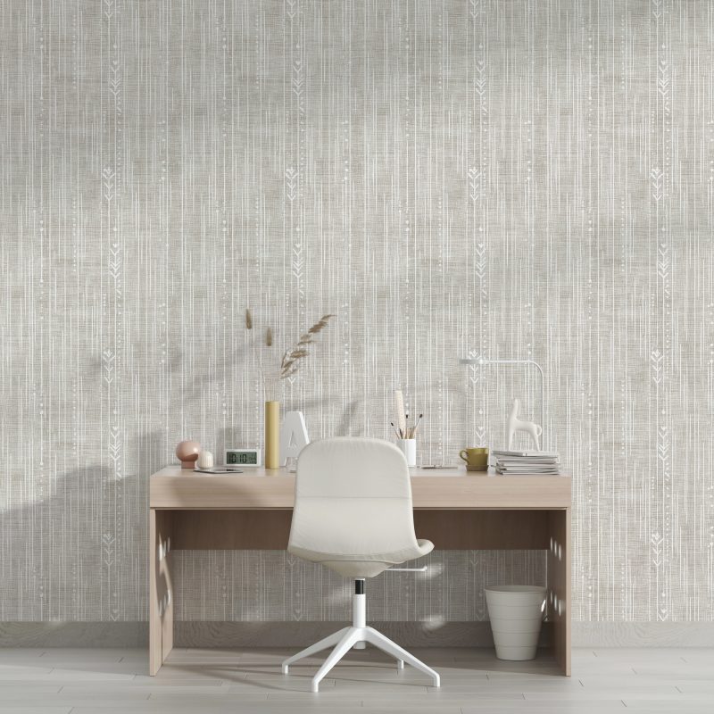 Papel Mural Lino Flor Blanca