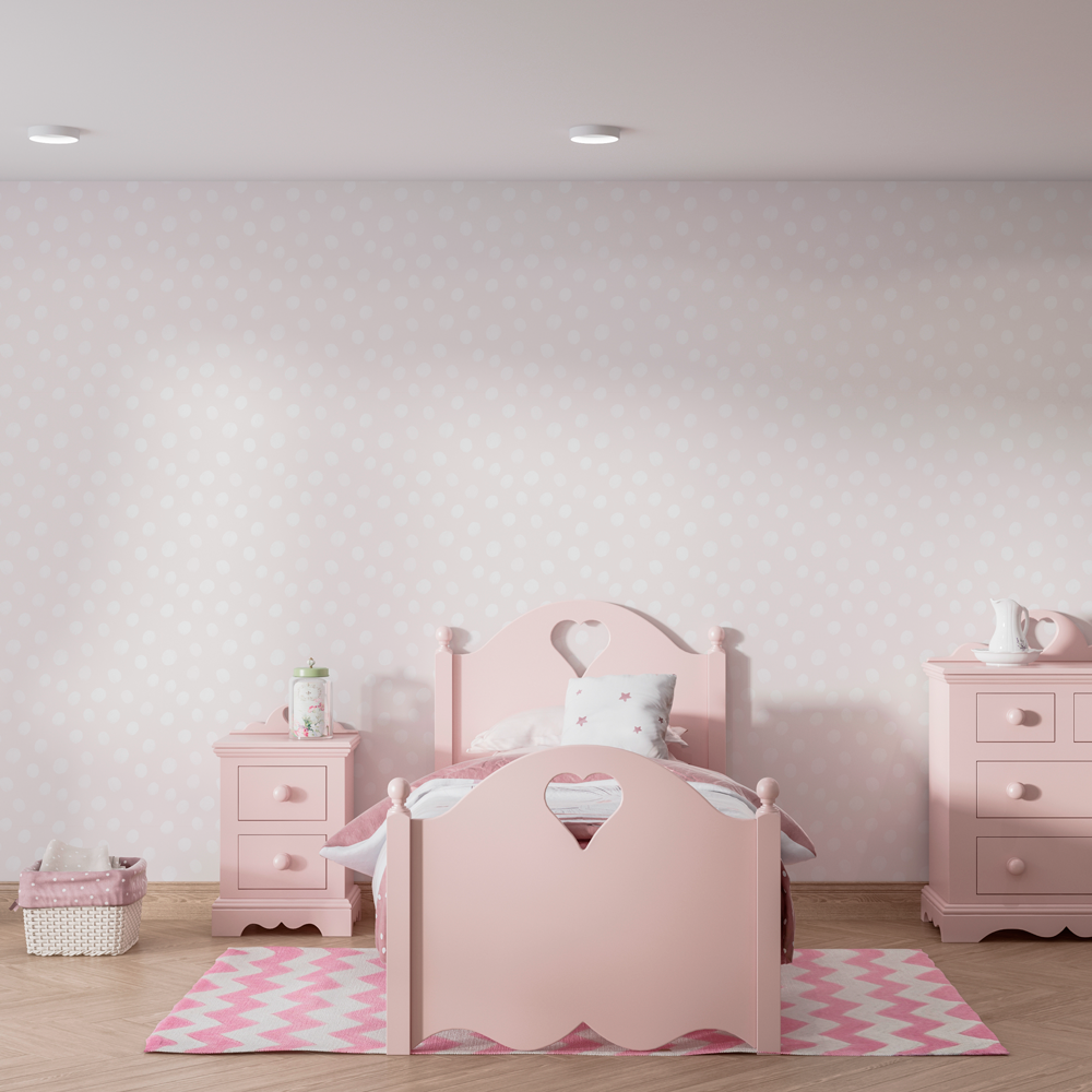 Papel Mural Dots Rosa Soft