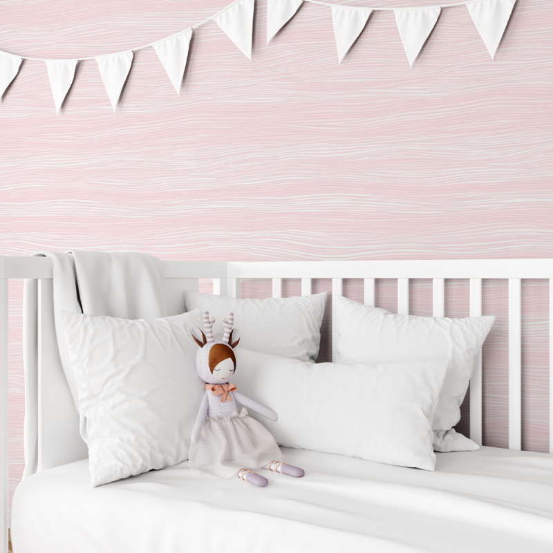 Papel Mural Lineas Rosa Soft