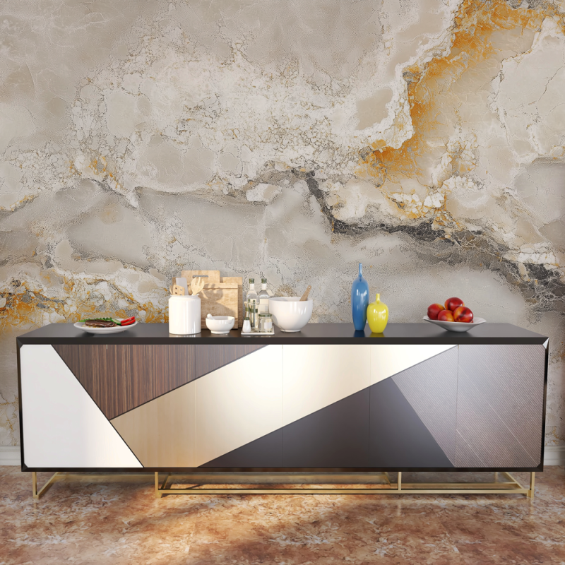 Papel Mural Mármol Mostaza