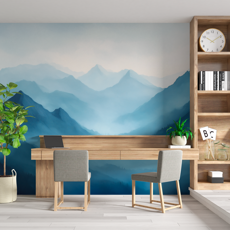 Papel Mural Montaña Azul